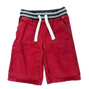 Mini Boden Red Knit-Waist Cargo Shorts